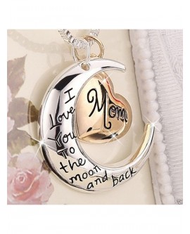 Rose Gold Heart & Moon Mom Necklaces