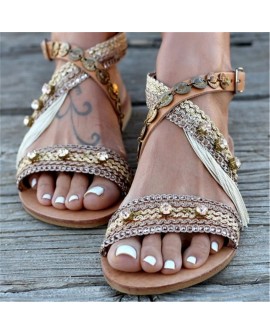 Women Summer Flat Sandals Gladiator Roman Shoes