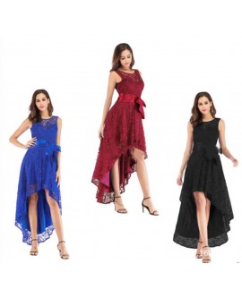 Women Evening Party Lace Sleeveless Long Dress Cocktail Ball Prom Gown