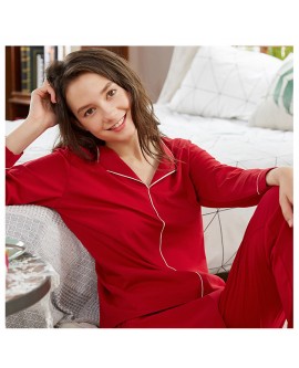 Lapel Cotton Pajamas Set