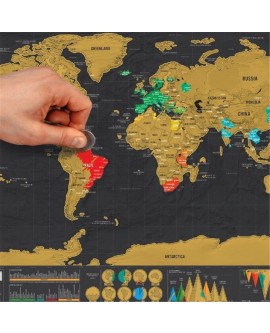 Deluxe Travel Edition Scratch Off World Map Poster Personalized Log Gift
